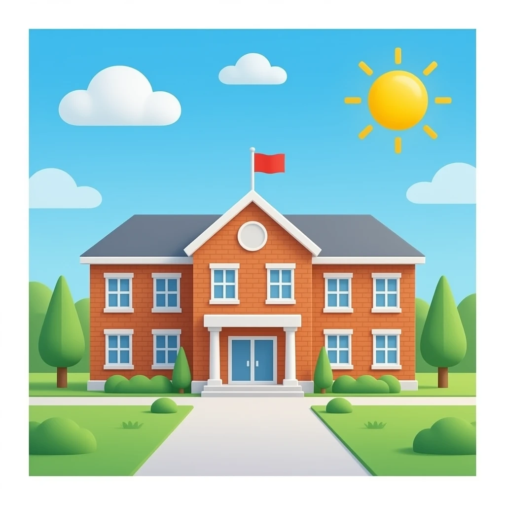 Escuela, fondo blanco emoji