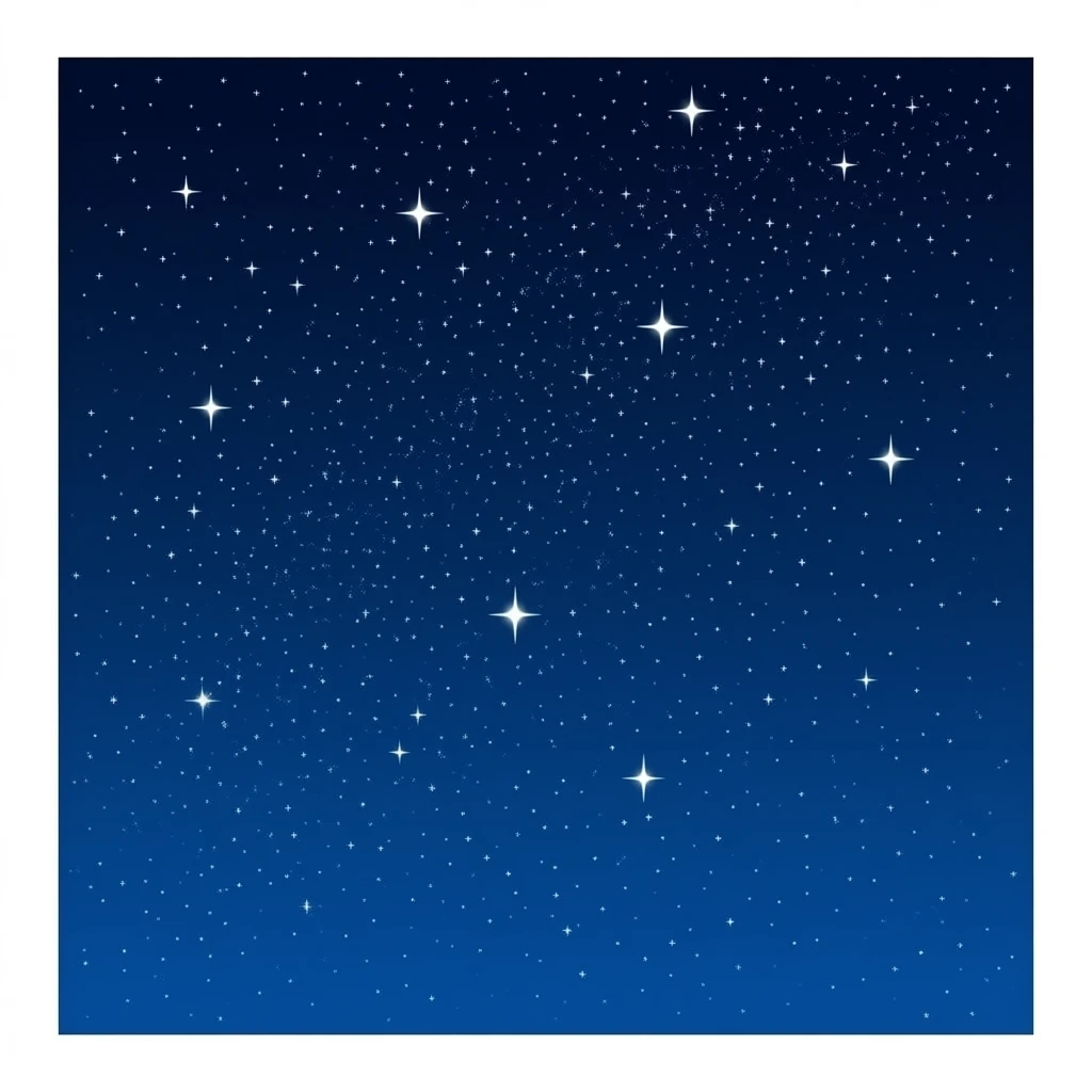 dark blue night sky filled with sparkling stars emoji