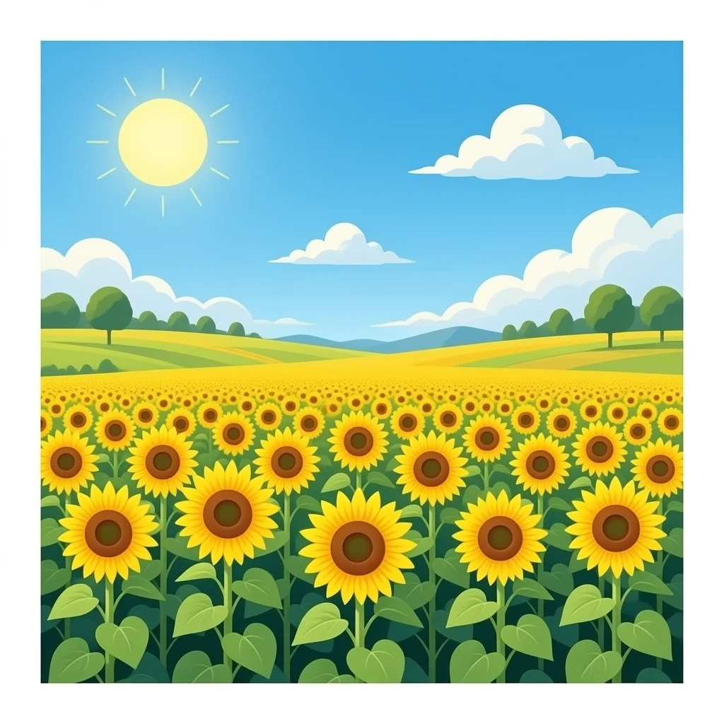 Campo dos girassóis Google emoji