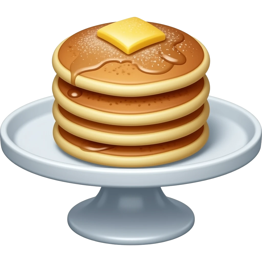Cupcakes with pancakes on top on a cupcake stand emoji