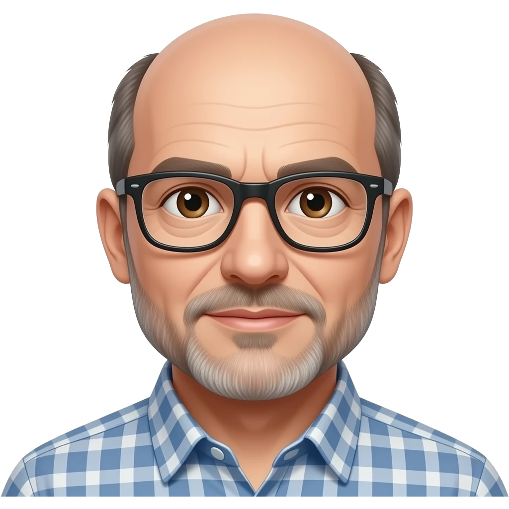 balding man, brown eyes and glasses emoji