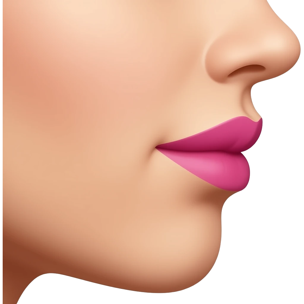 CHEEK from side with lipstick applied emoji