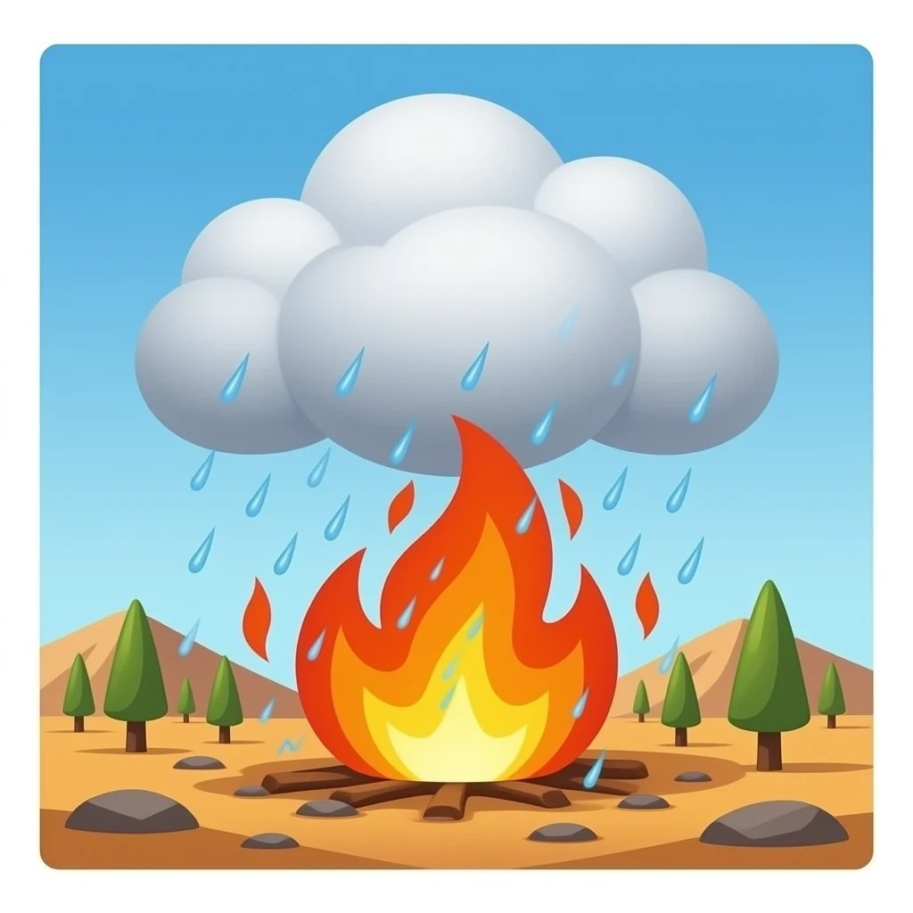 cloud raining fire emoji