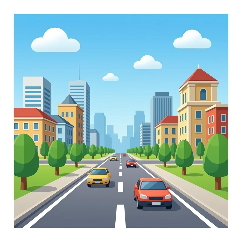 carrertera y edificio emoji
