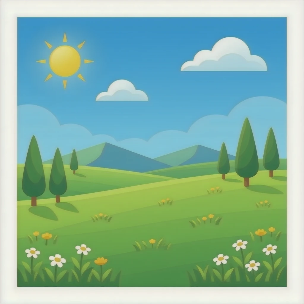 flat meadow only emoji