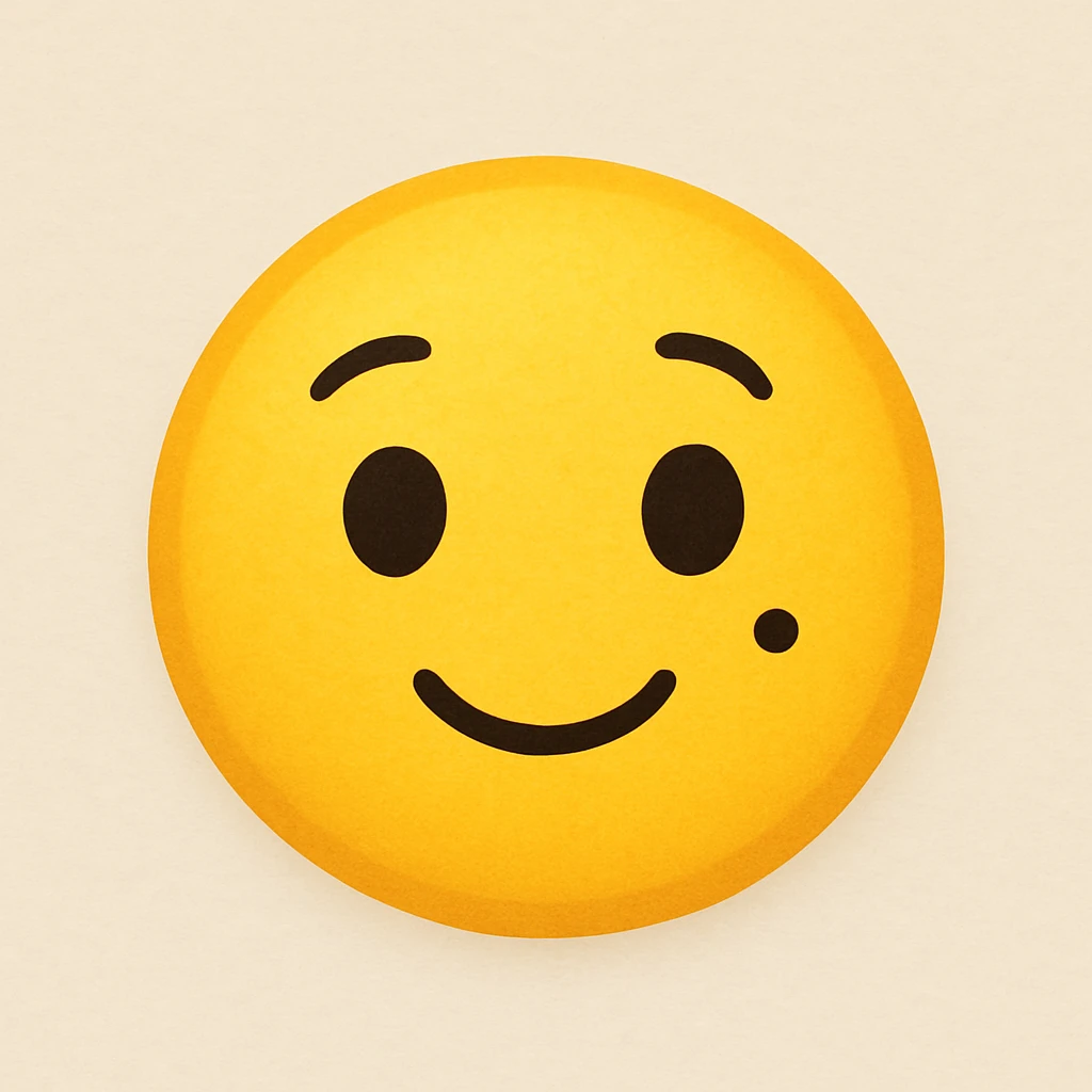 yellow face emoji with beauty mark emoji