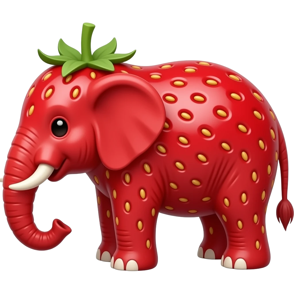 Strawberry elephant more red emoji