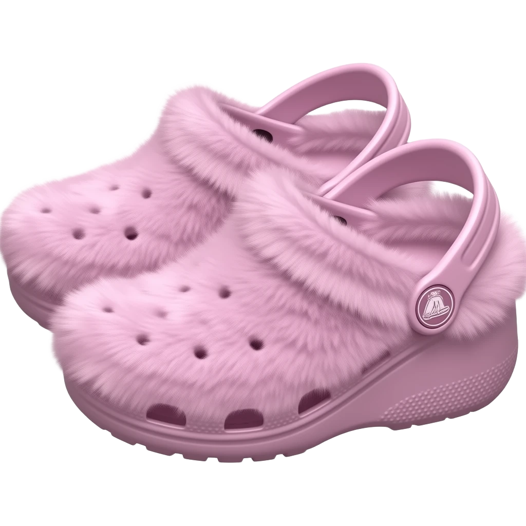 Crocs pink with fourur emoji