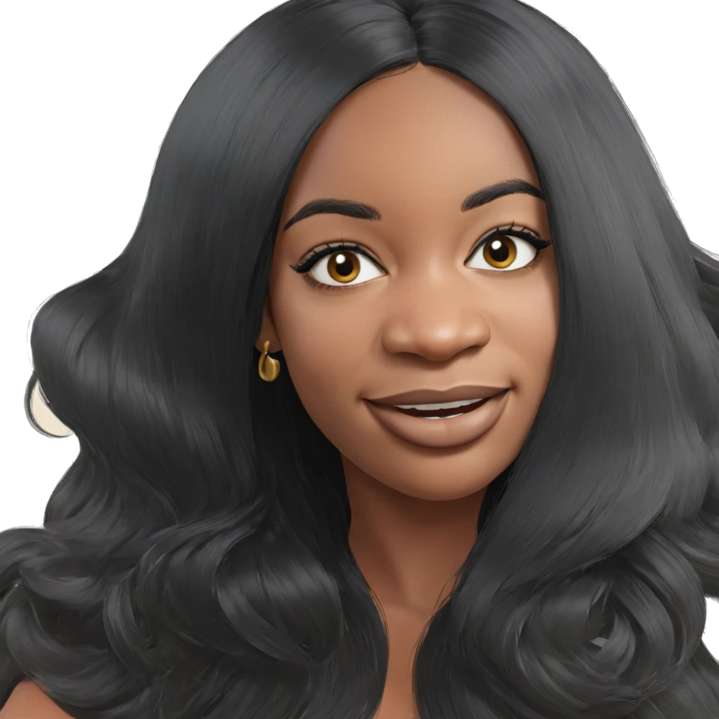smiling girl with black hair emoji