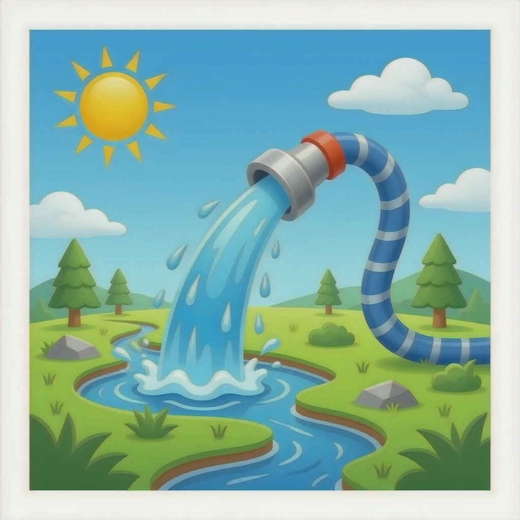 a funny water hose destroying the earth emoji | AI Emoji Generator