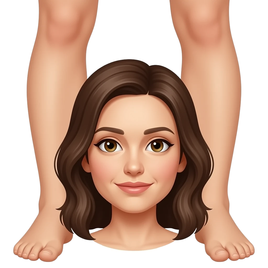 Woman head between a naked lady’s legs emoji