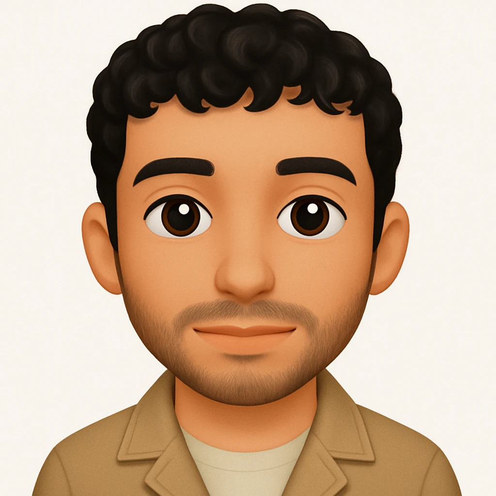 turn the second man in emoji style of the 1st image, match the facial features and clothes emoji
