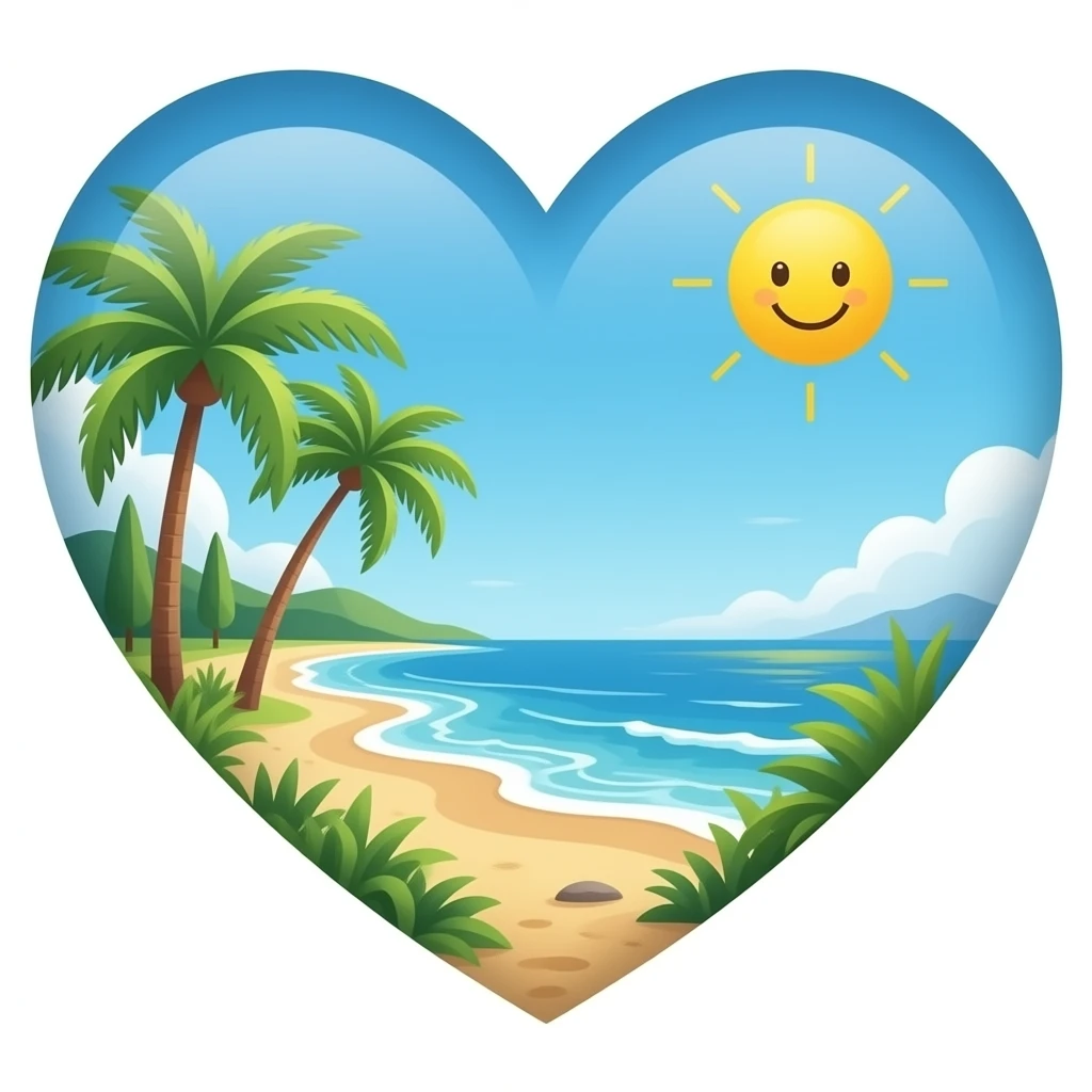 playa corazon emoji