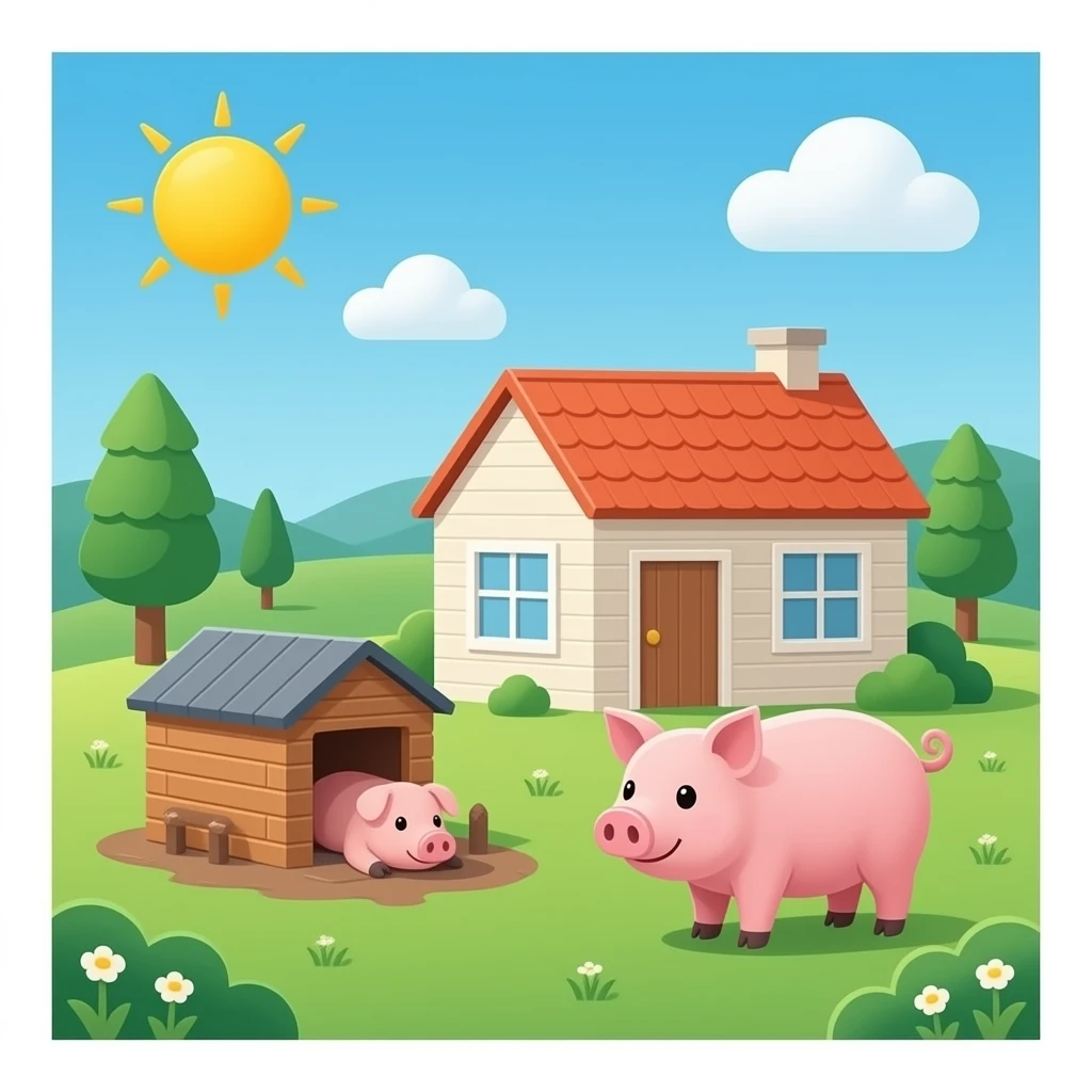 pig sty neighbour to house emoji