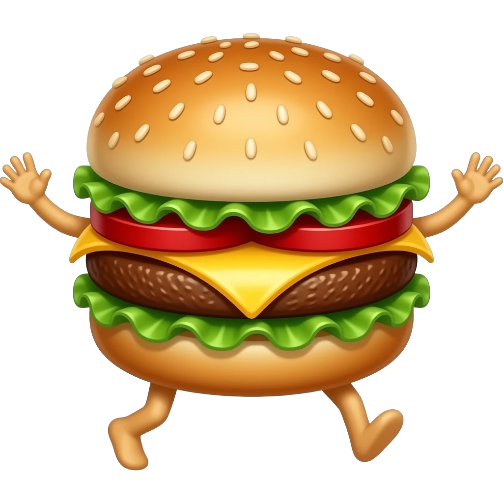 Burger dancing emoji
