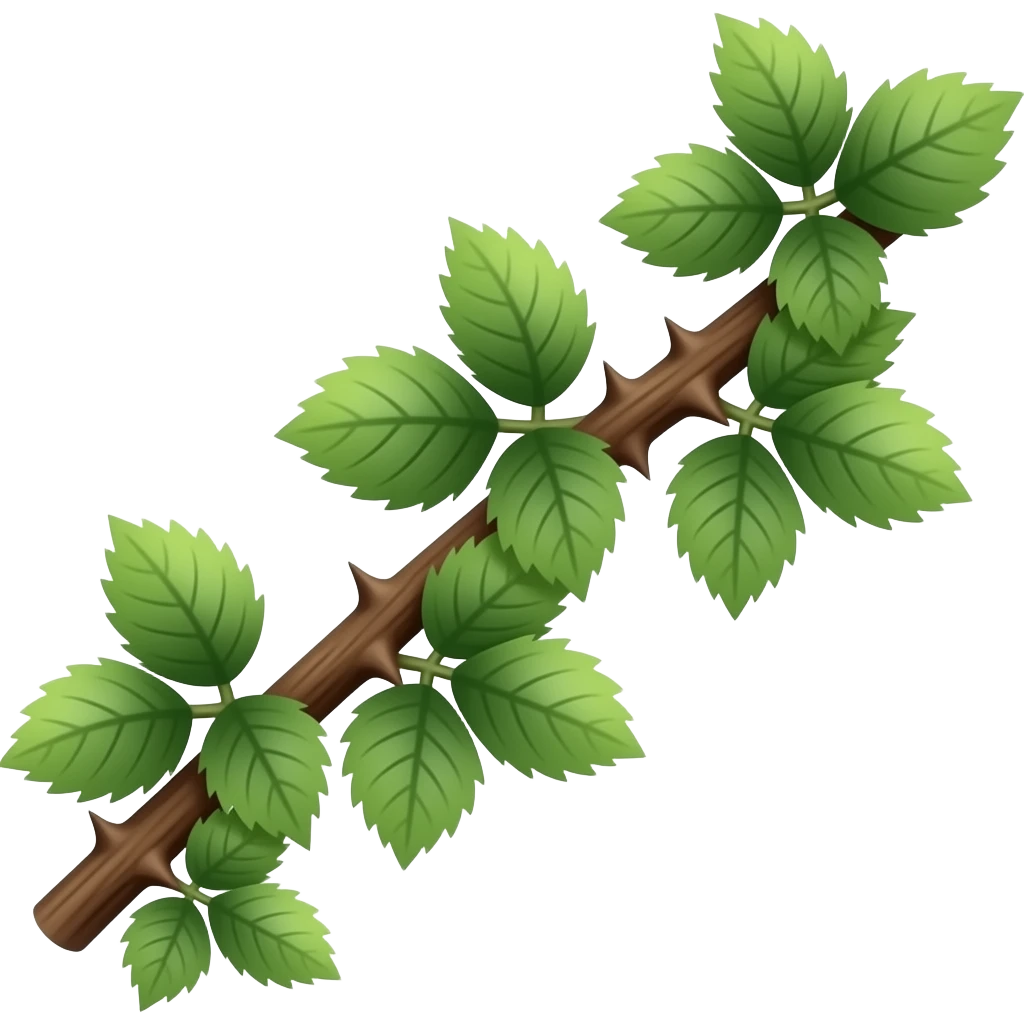 Long Thorny bramble vine emoji