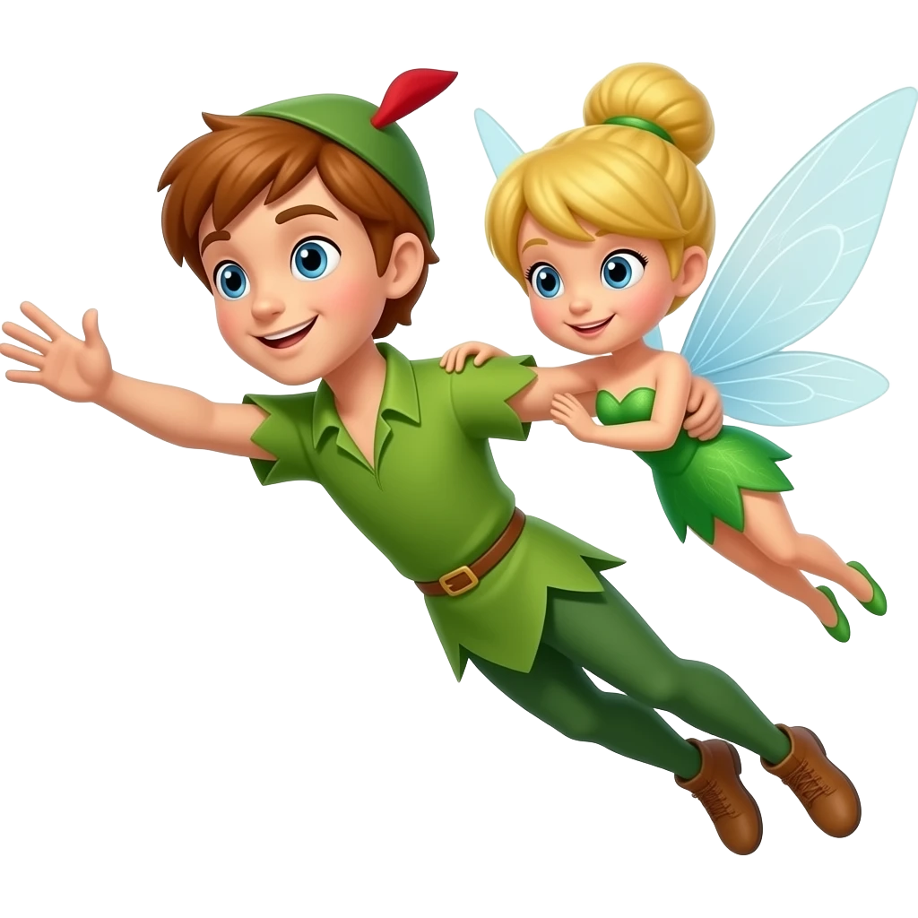 haz a peter pan volando con tinker bell emoji