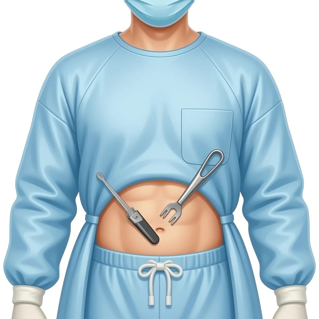 surgical field shaving stomach by patient emoji