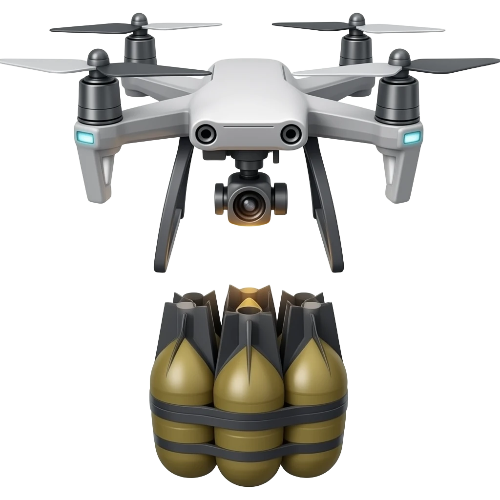 FPV drone dropping explosive payload emoji