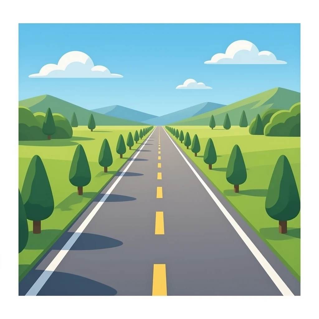 spatial path/road ahead of a tesla from above emoji