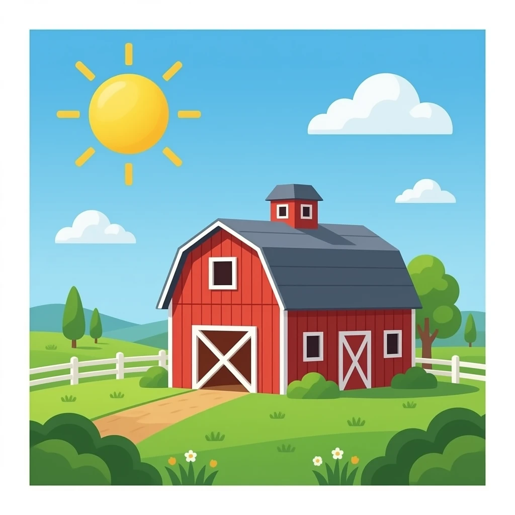 Red barn emoji