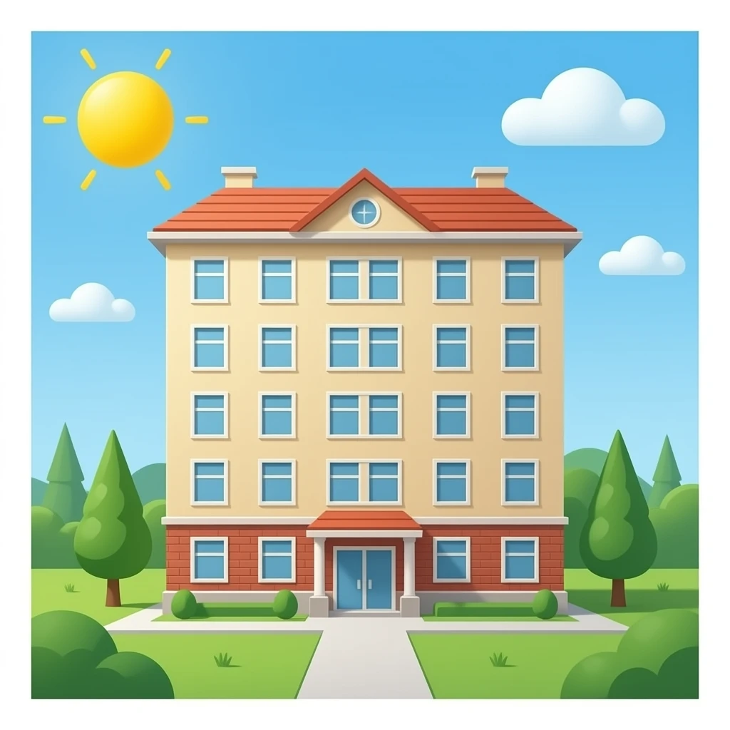 Crea un edificio de 6 pisos emoji