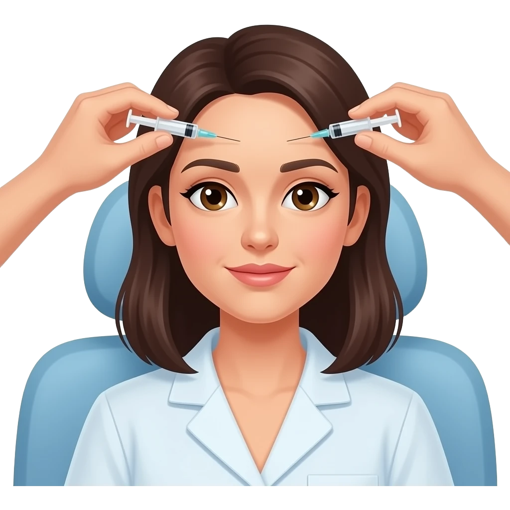 Brunette getting botox emoji