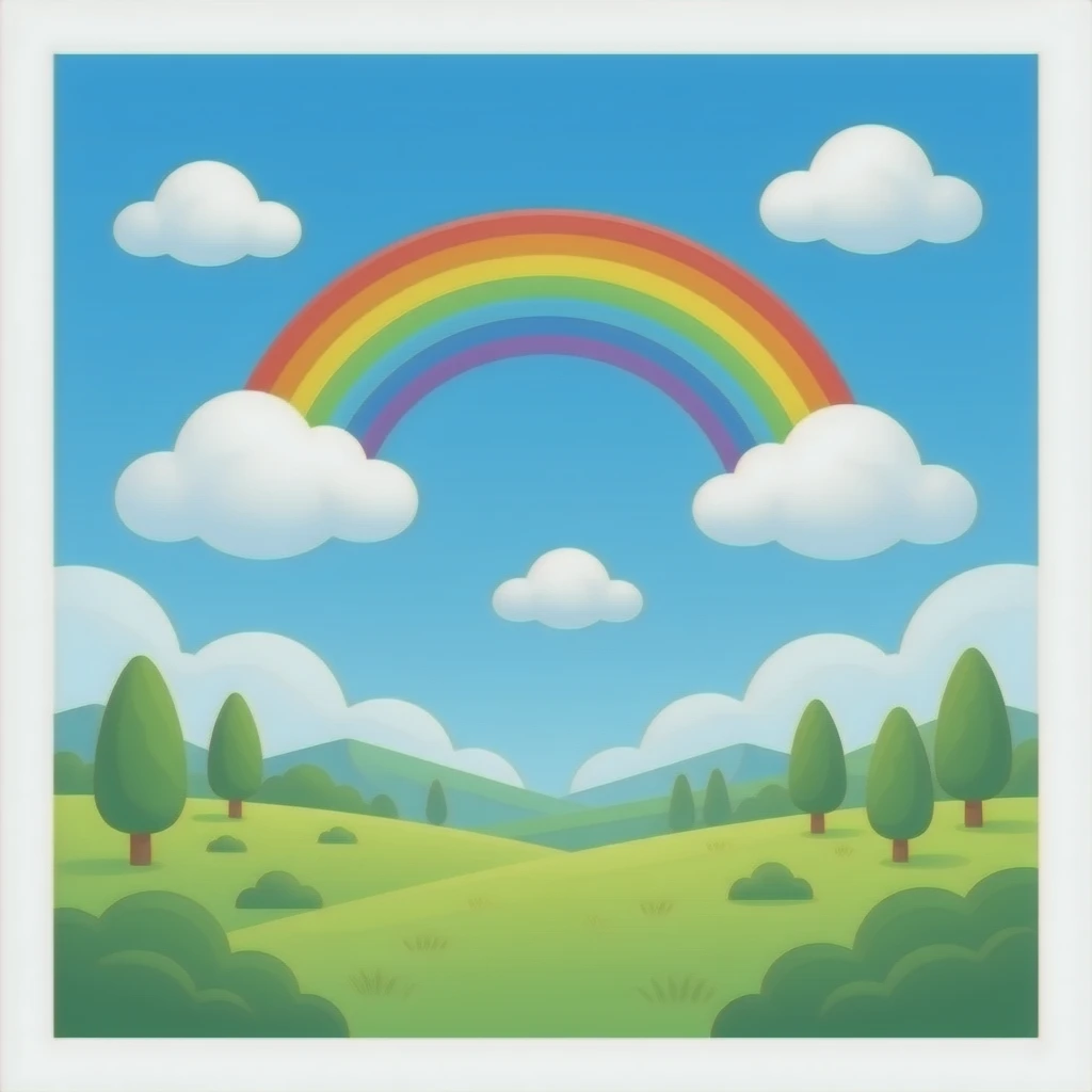 Rainbow among the clouds emoji