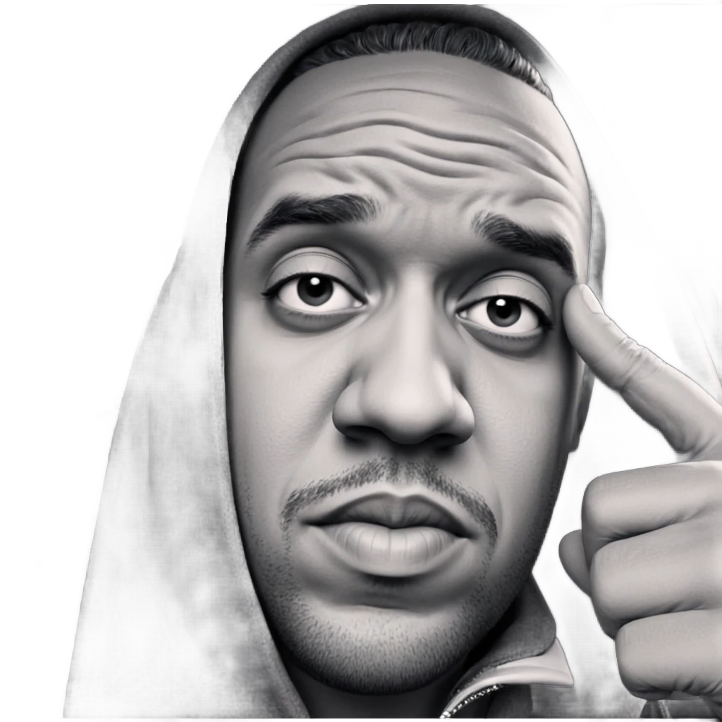 monochrome portrait of a man emoji