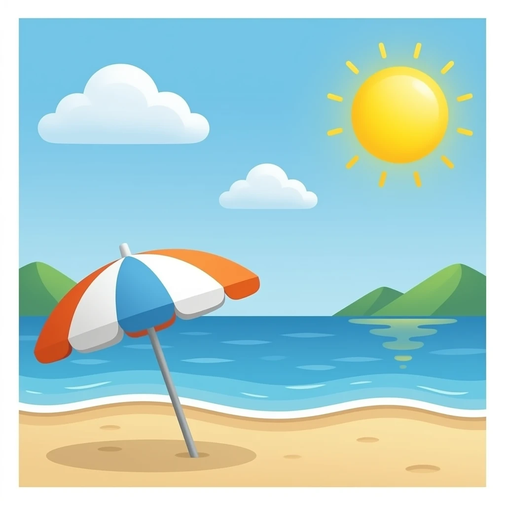 Beach with Umbrella emoji