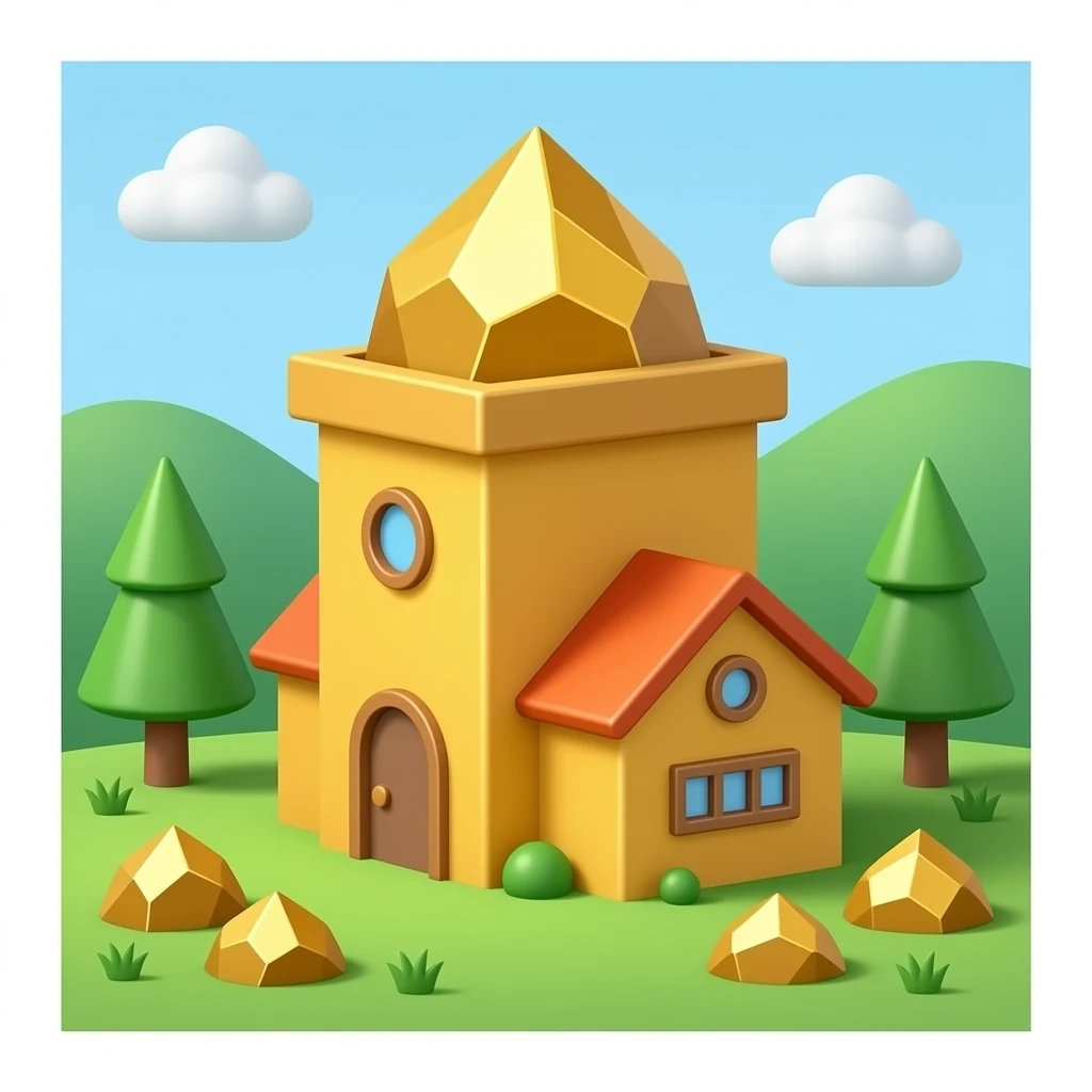 Gold ores Factory emoji  building no background emoji