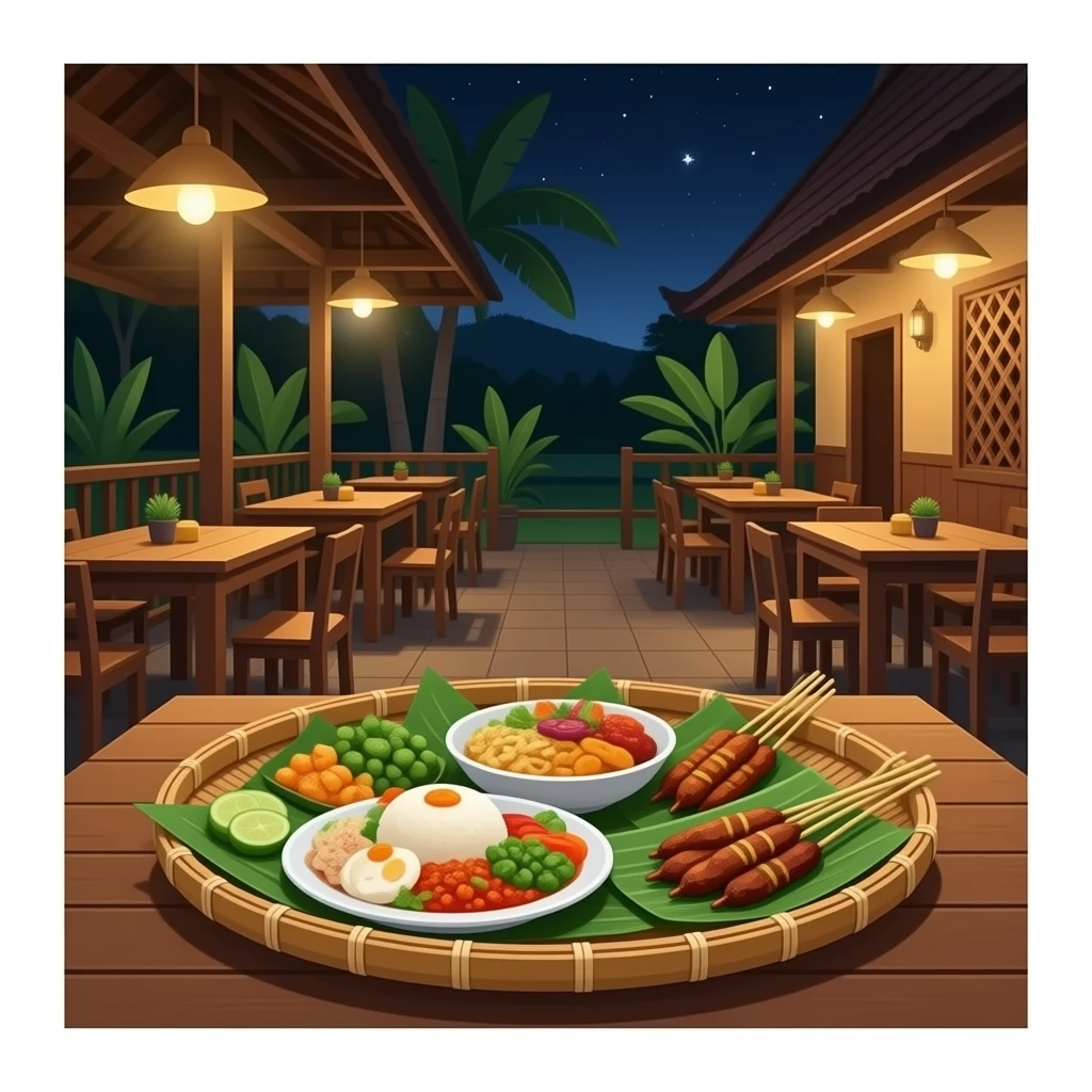bali traditional food in a restairant emoji