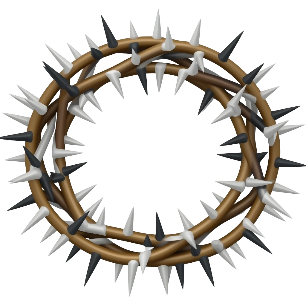 Thorn crown white and black emoji