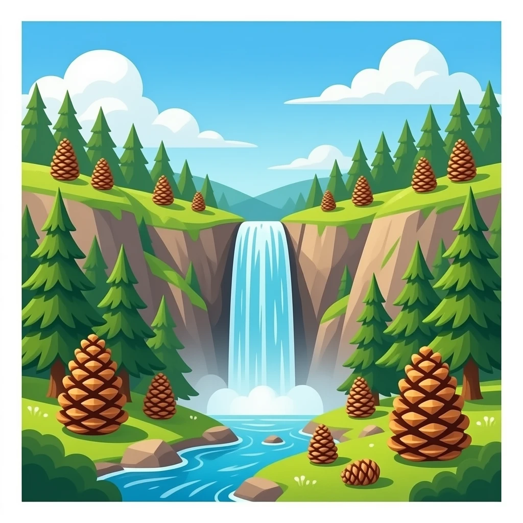 Waterfall Of Pinecones emoji