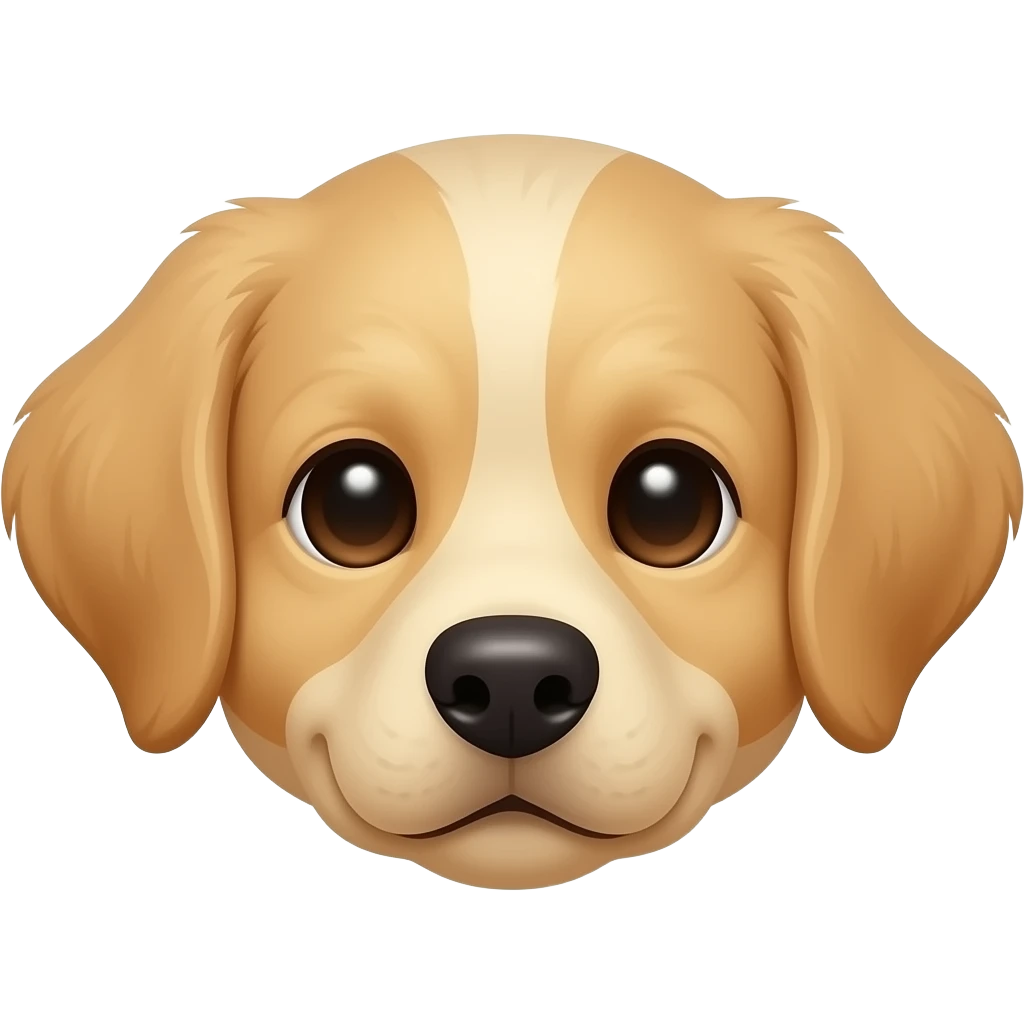 crea un emoji de cachorro retriver haciendo cara tierna emoji