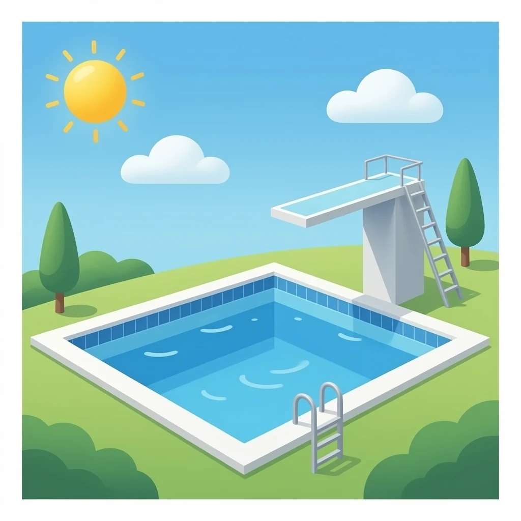 low diving pool platform without ladder emoji