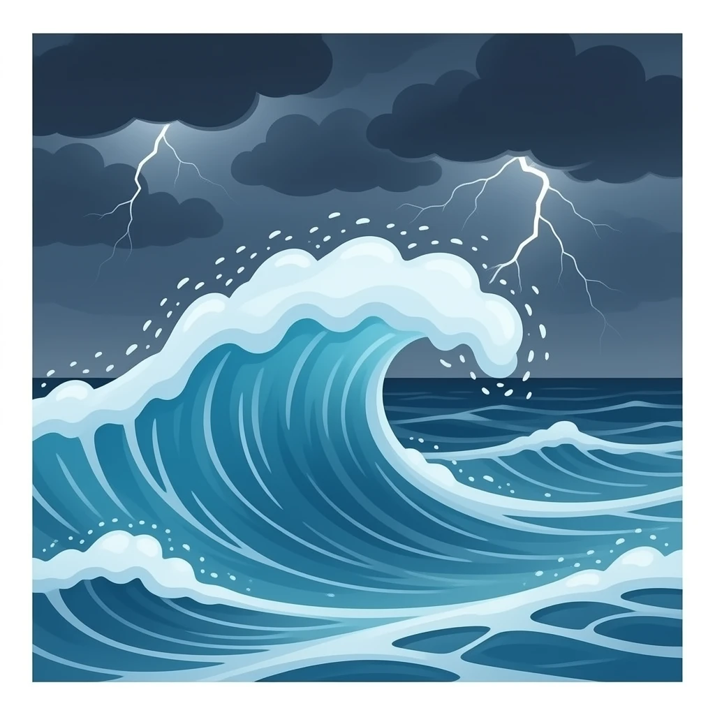 crashing waves emoji