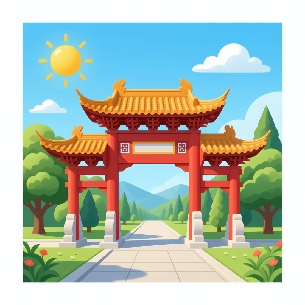 Chinese gate Alone Without background emoji