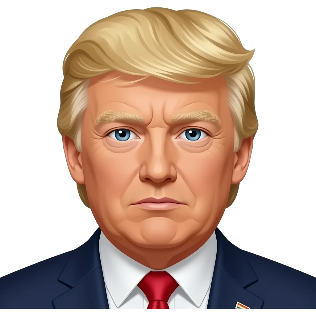 استیکر دونالد ترامپ رو بساز با موهای طلایی emoji