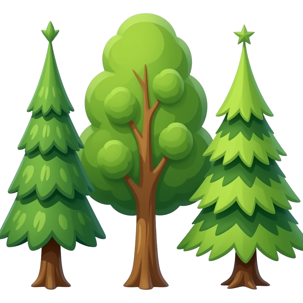 three tree emoji