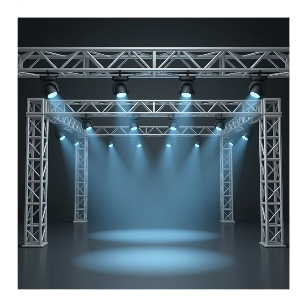 stage, truss frame, angle, light emoji