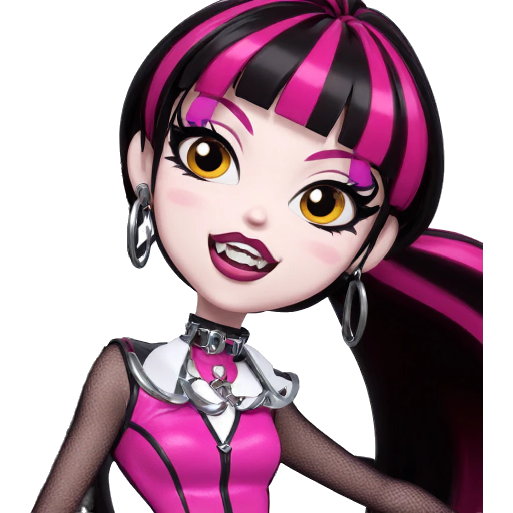colorful girl with fangs emoji