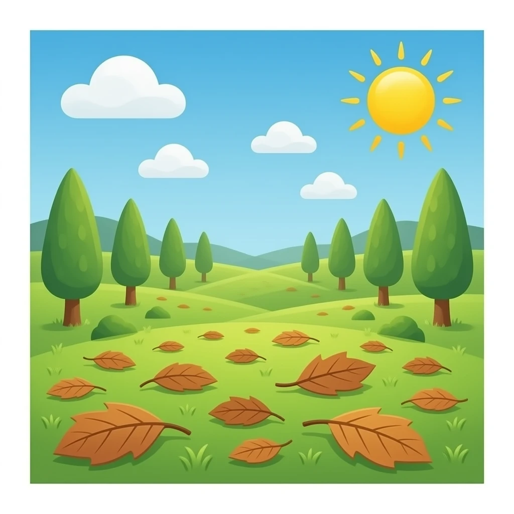 🟩 ground with Brown leaves emoji