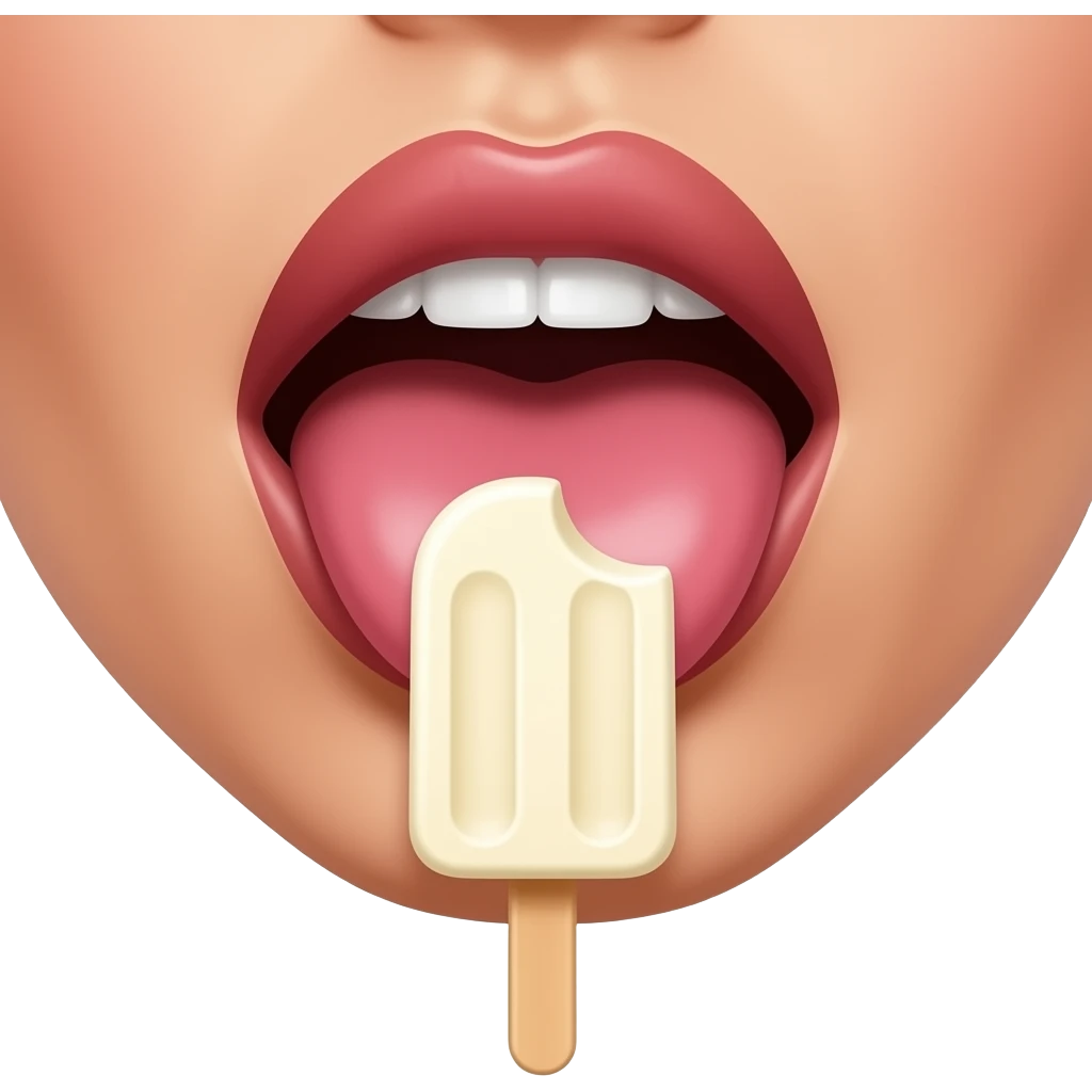 Boca sexi Lamiendo una paleta de helado emoji