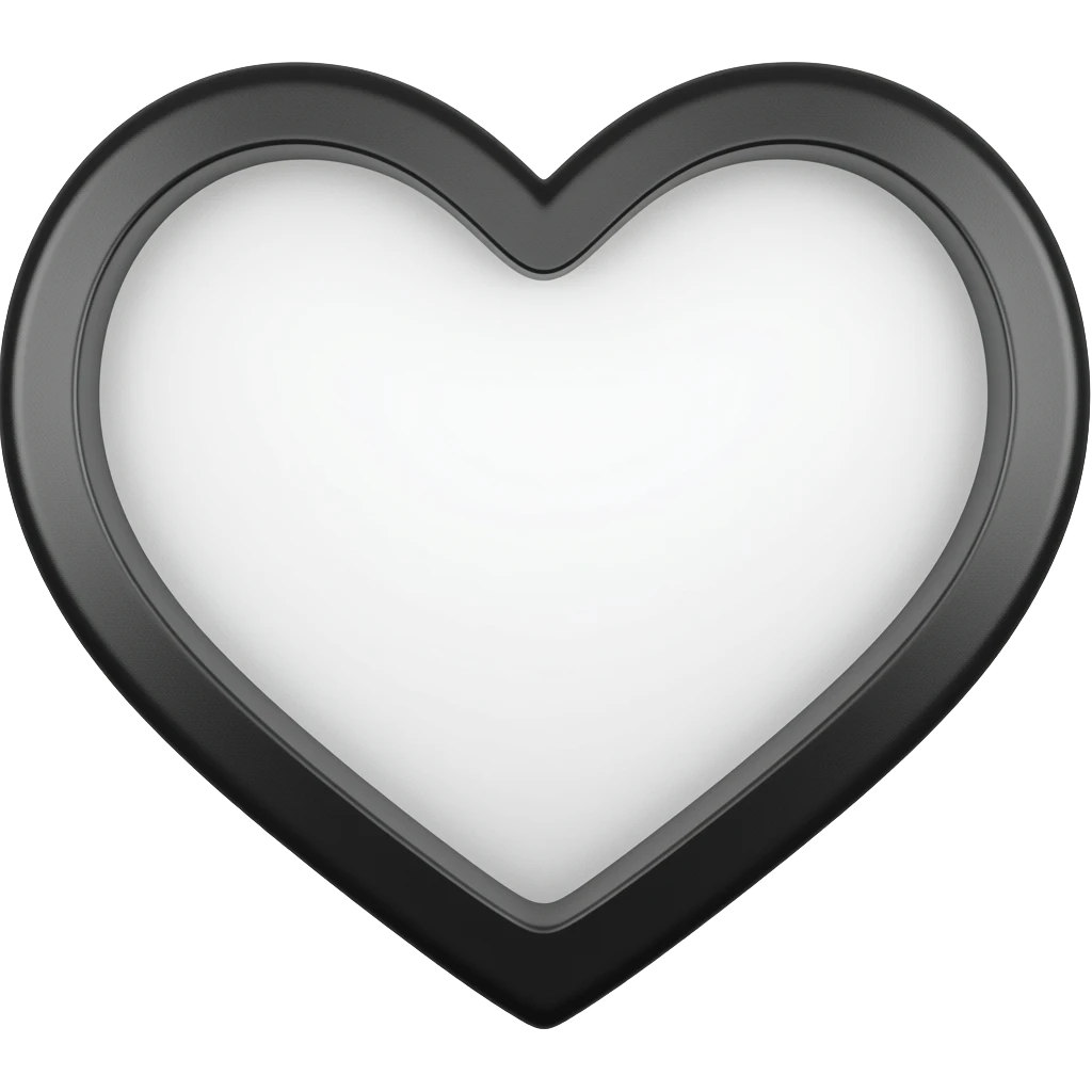 یک قلب کوچولو توخالی سیاه emoji
