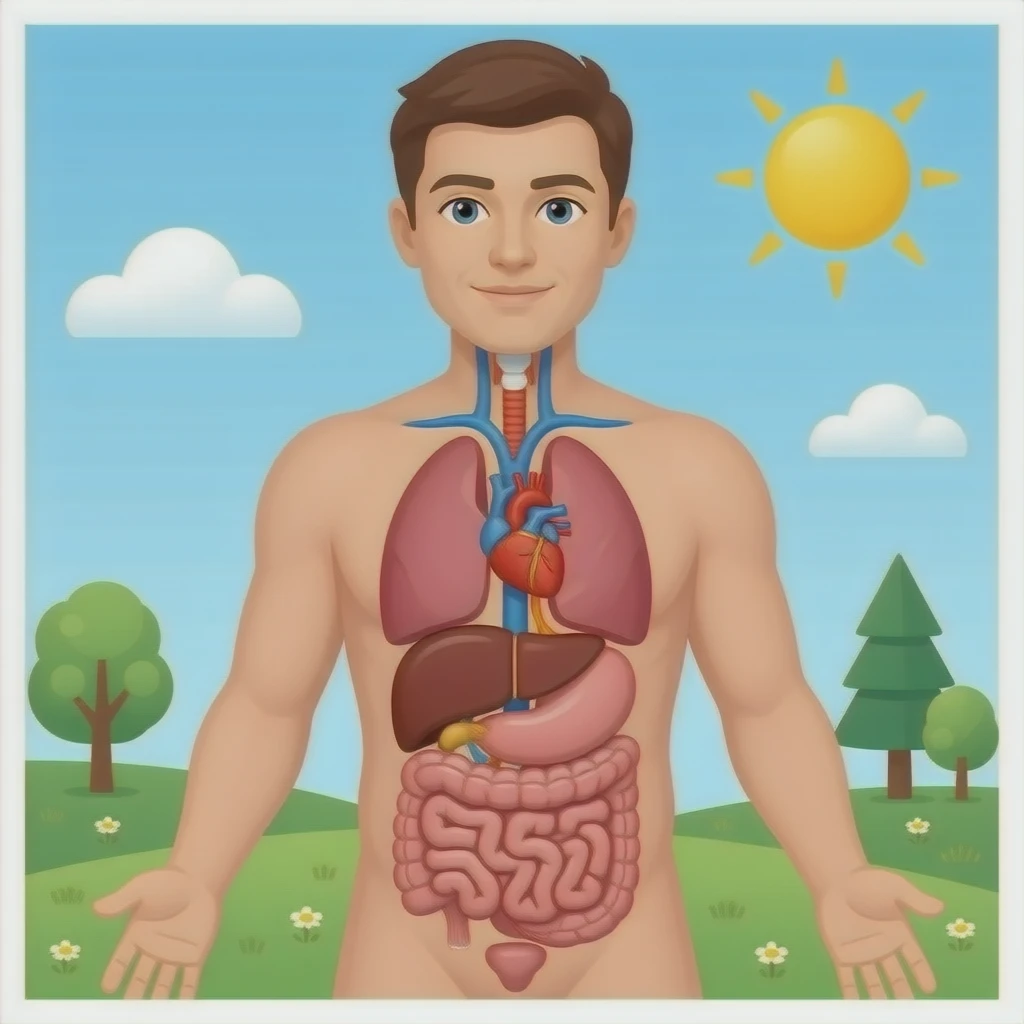 posicion órganos del cuerpo humano (corazon, pulomones, higado, estomago, cerebro...) emoji