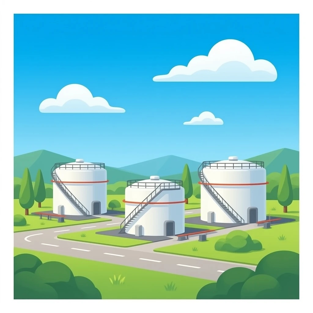 Oil storage facility without background emoji