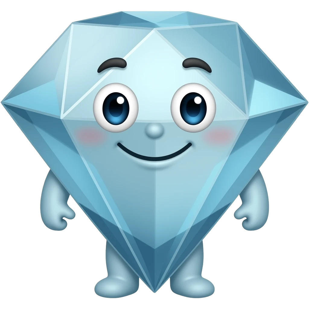 Generate me a picture of a chubby character, but it’s a diamond emoji ...