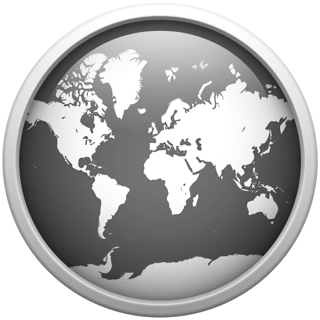 worldmap white  & black emoji