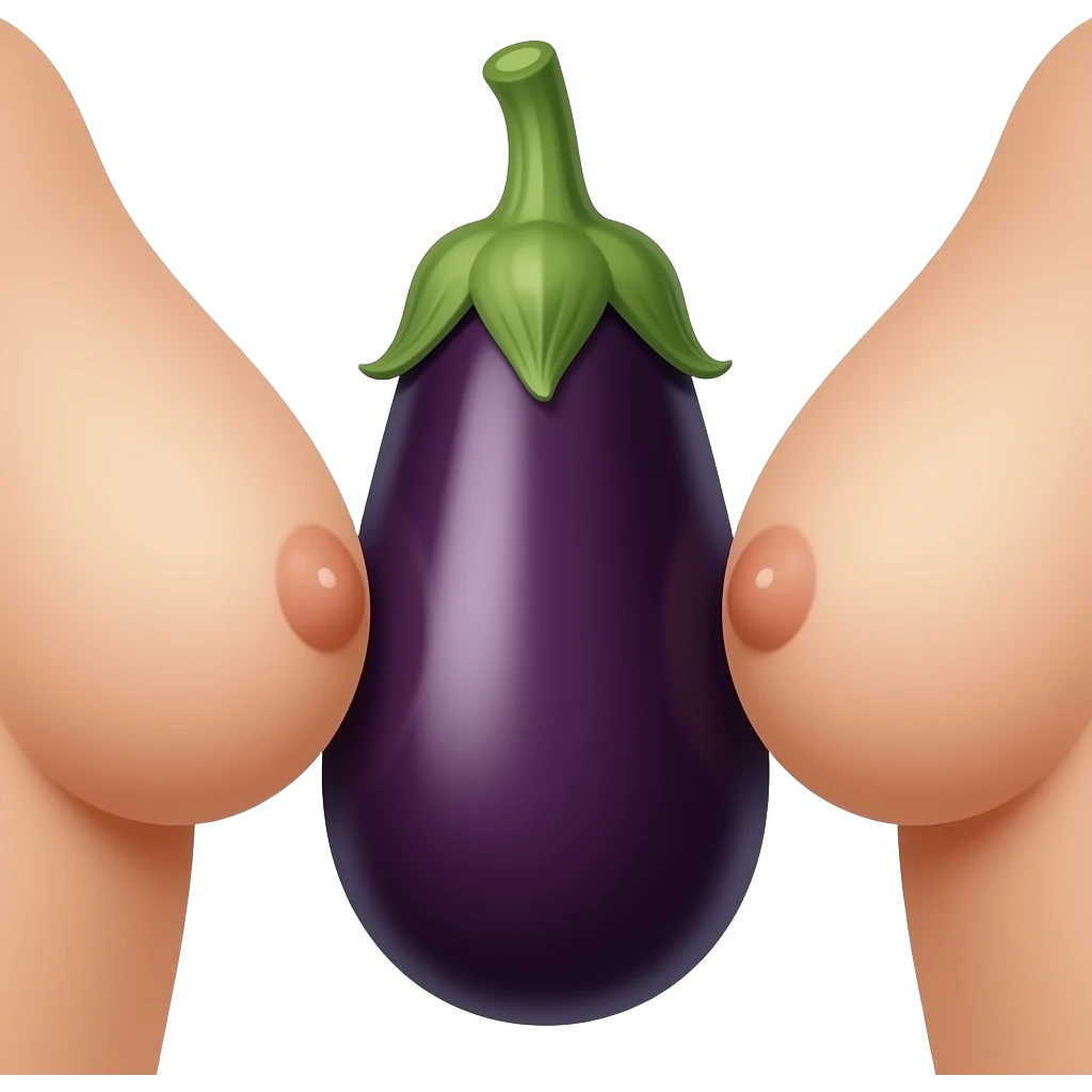 Eggplant between boobs emoji